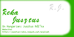 reka jusztus business card